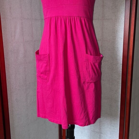 Old Navy Barbiecore Hot Pink Short Sleeve Dress w/Pockets (Size: Small) - Picture 5 of 8